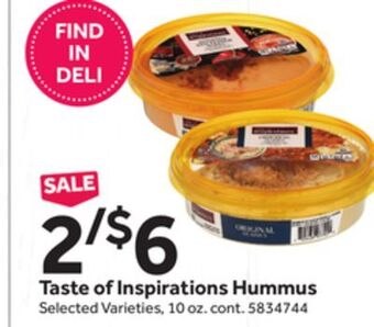 Stop&Shop Taste of inspirations hummus offer