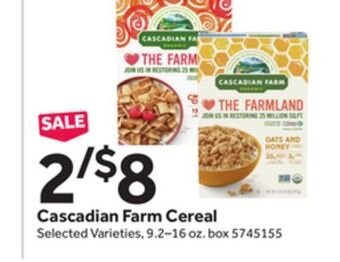 Stop&Shop Cascadian farm cereal offer