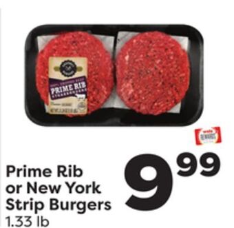 Weis Markets Prime rib or new york strip burgers offer