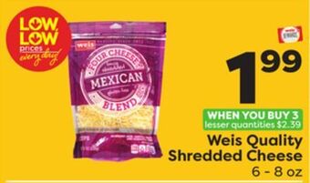 Weis Markets Weis quality shredded cheese offer