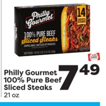 Weis Markets Philly gourmet 100% pure beef sliced steaks offer