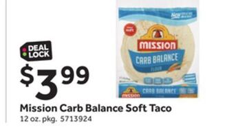 Stop&Shop Mission carb balance soft taco offer
