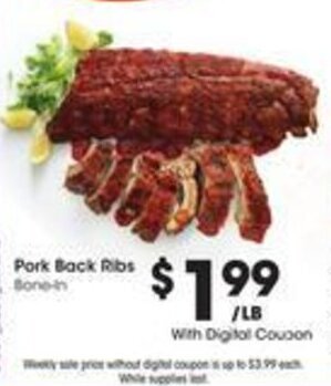 Kroger Pork Back Ribs offer