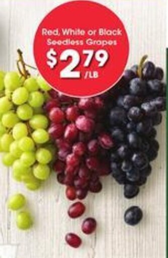 Kroger Red, White or Black Seedless Grapes offer