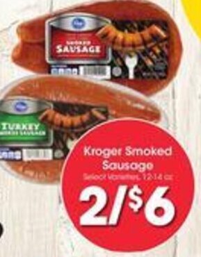 Kroger Kroger Smoked Sausage offer