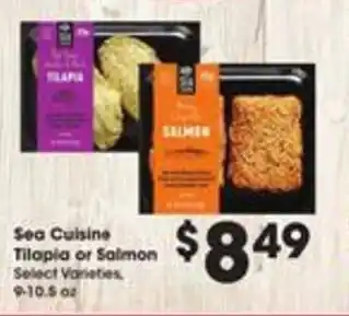Kroger Sea Cuisine Tilopia or Salmon offer