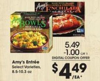 Kroger Amy's Entree 8.5-10.3 oz. offer