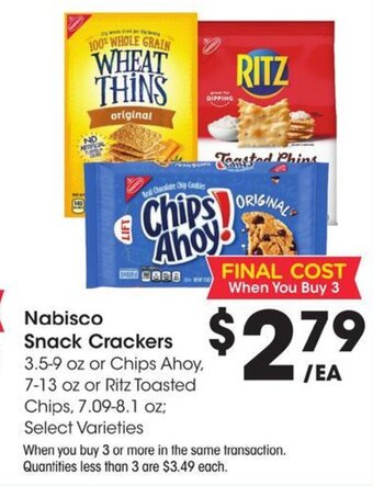 Kroger Nabisco Snack Crackers 3.5-9 oz. offer