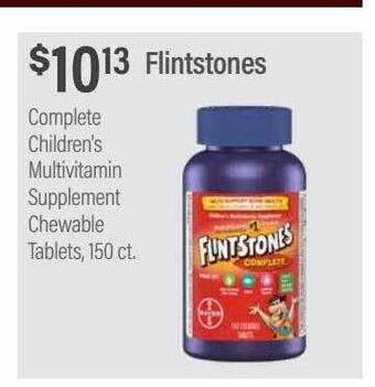 Commissary Flintstones complete children's multivitamin supplement chewable tablets offer