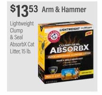 Commissary Arm & hammer lightweight clump & seal absorbx cat litter offer