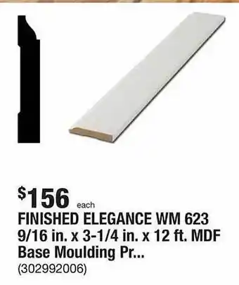 The Home Depot Finished elegance wm 623 mdf base moulding offer