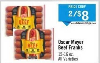 Price Chopper Oscar mayer beef franks offer