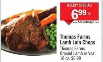 Price Chopper Thomas farms lamb loin chops offer