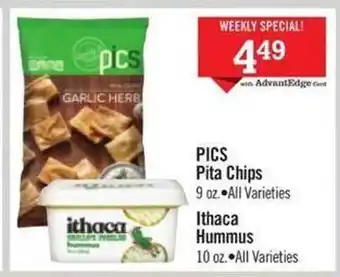 Price Chopper Pics pita chips or ithaca hummus offer