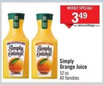 Price Chopper Simply orange juice offer