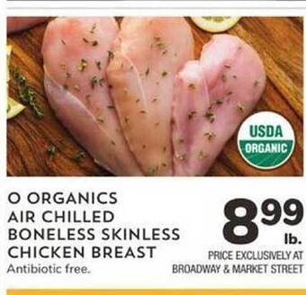 Albertsons O organics air chilled boneless skinless chicken breast offer