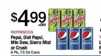 Jons International Pepsi, diet pepsi, mtn dew, sierra mist or crush offer