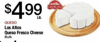 Jons International Los altos queso fresco cheese offer