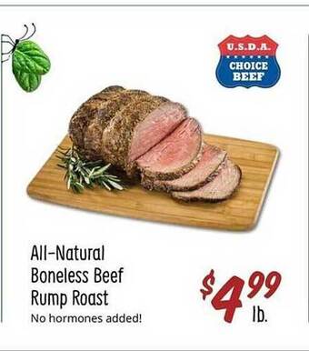Sprouts Farmers Market All-natural boneless beef rump roast offer