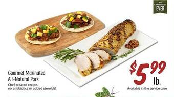 Sprouts Farmers Market Gourmet marinated all-natural pork offer