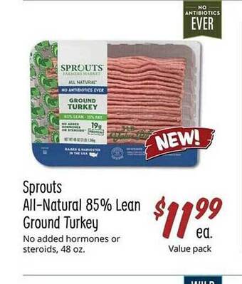 Sprouts Farmers Market Sprouts all-natural 85% lean ground turkey offer