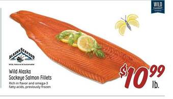 Sprouts Farmers Market Wild alaska sockeye salmon fillets offer