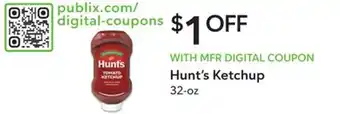 Publix Hunt's Ketchup 32-oz. offer