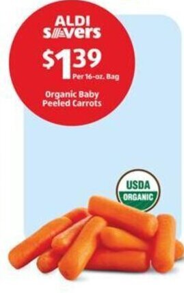 Aldi Organic Baby Peeled Carrots offer