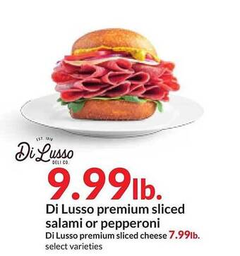 Hy-Vee Di lusso premium sliced salami or pepperoni offer