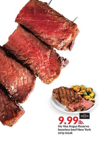 Hy-Vee Hy-vee angus reserve boneless beef new york strip steak offer