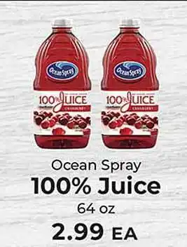 Sunset Foods Ocean spray 100% juice offer
