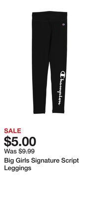 TJ Maxx Big girls signature script leggings offer