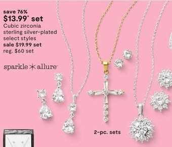 JC Penney Cubic zirconia sterling silver-plated offer