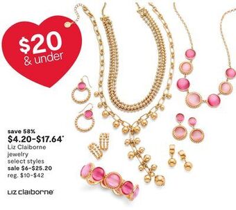 JC Penney Liz claiborne jewelry offer