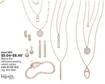 JC Penney Bijoux bar delicates jewelry offer
