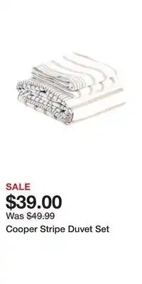 TJ Maxx Cooper stripe duvet set offer