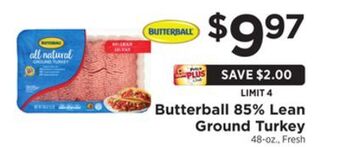 ShopRite 85% lean ground turkey offer