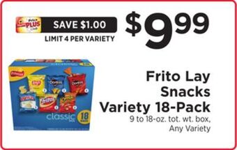 ShopRite Frito lay snacks variety 18-pack offer