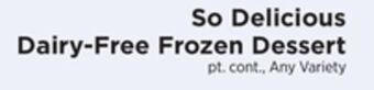 ShopRite Dairy-free frozen dessert offer