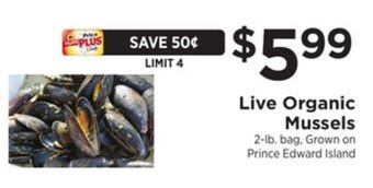 ShopRite Live organic mussels offer
