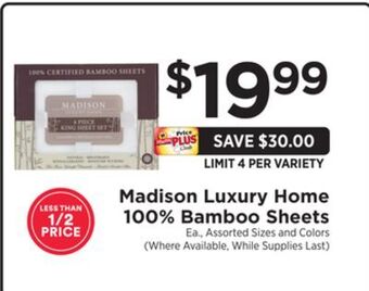 ShopRite 100% bamboo sheets offer