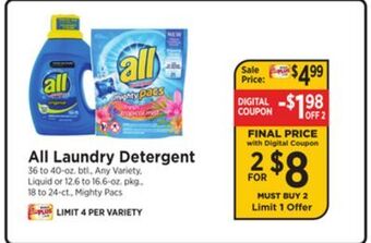 ShopRite Laundry detergent offer