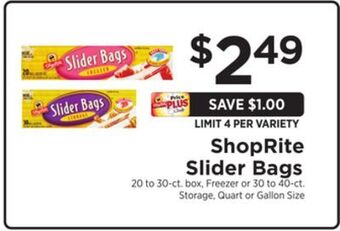 ShopRite Slider bags offer