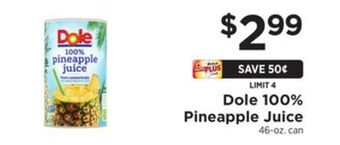 ShopRite 100% pineapple juice offer