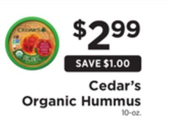 ShopRite Cedar's organic hummus offer