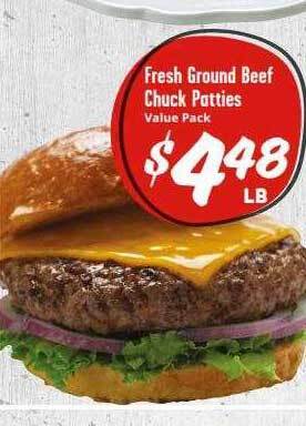Brookshire Brothers Fresh ground beef chuck patties offer