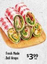 Brookshire Brothers Fresh made deli wraps offer