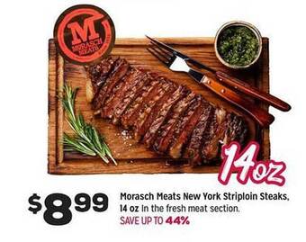 Grocery Outlet Morasch meats new york striploin steaks offer
