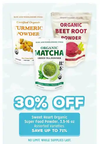 Grocery Outlet Sweet heart organic super food powder offer
