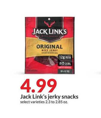 Hy-Vee Jack link's jerky snacks offer